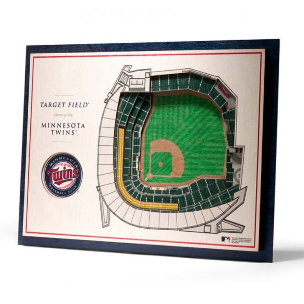 NWT StadiumViews Minnesota Twins Target Field Wooden Five-Layer Stadium Wall Art